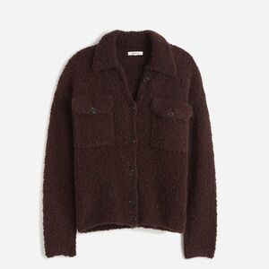 Madewell Women’s Bouclé-Knit Sweater Jacket - Dark Carob